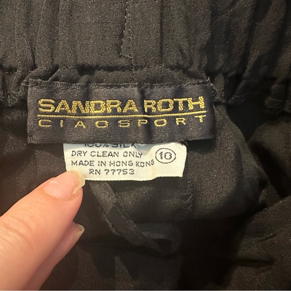 Sandra Roth Black Vintage Silk Pants. Women’s 10. - Picture 2 of 10